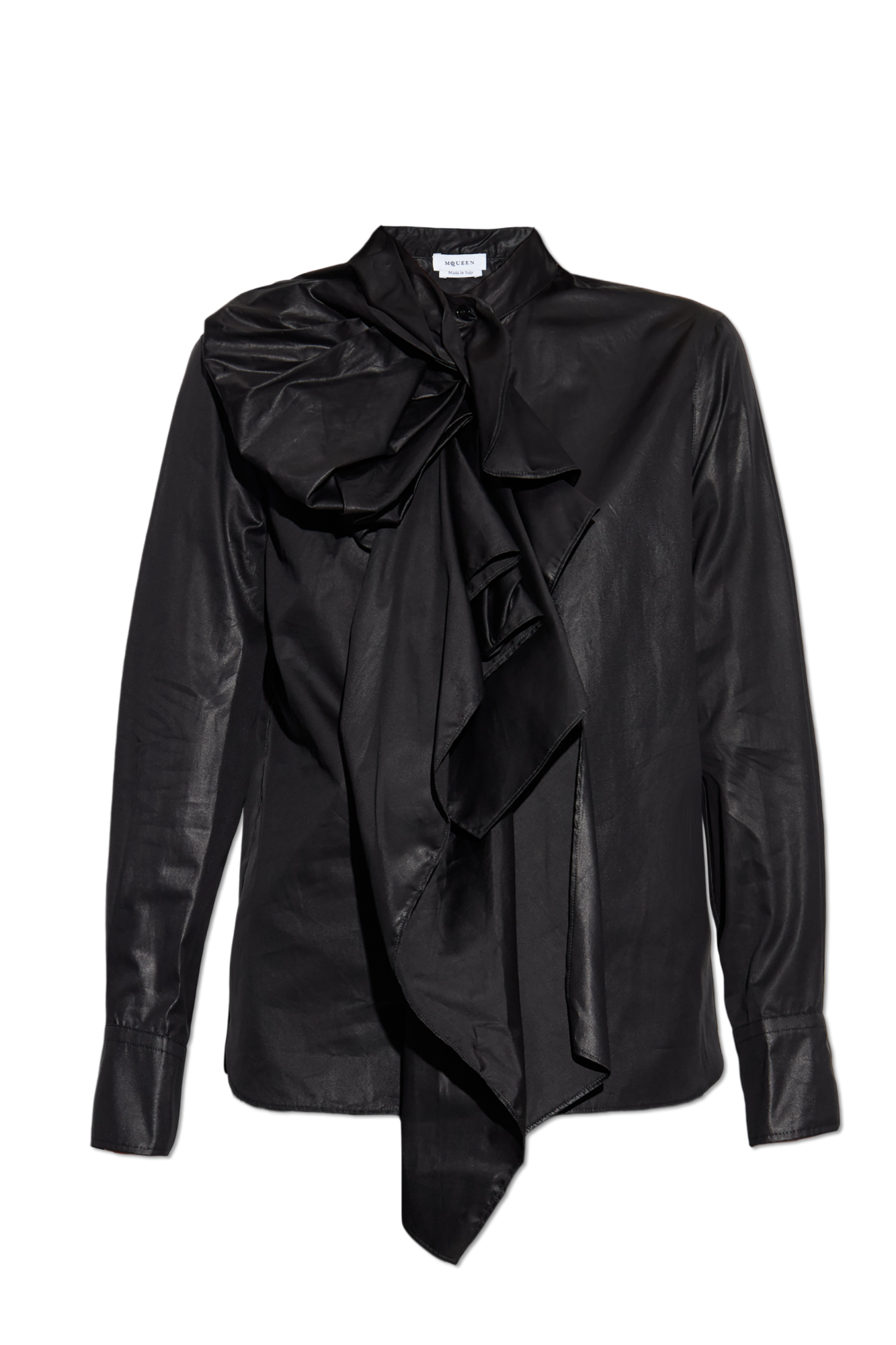 Black Shirt with decorative draping Alexander McQueen